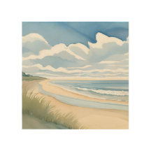 Beach Shore Walk | Coastal Ocean Watercolor