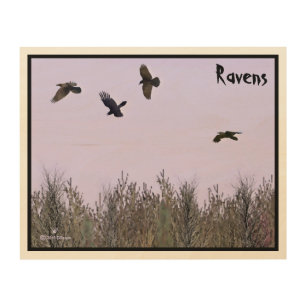 Impresión En Madera Bloque de Ravens