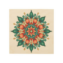 Boho Mandala Wall Art - Turquesa, Coral y Oro