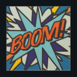 Impresión En Madera BoOM Fun Retro Libro Pop Art<br><div class="desc">Un divertido,  fresco y moderno diseño inspirado en el arte pop del libro de historietas retro que pone el zap,  zap,  en tu día. El regalo perfecto para superhéroes,  amigos,  familiares o como un regalo para usted. Diseñado por ComicBookPop© en www.zazzle.com/comicbookpop*</div>