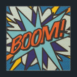 Impresión En Madera BoOM Fun Retro Libro Pop Art<br><div class="desc">Un divertido,  fresco y moderno diseño inspirado en el arte pop del libro de historietas retro que pone el zap,  zap,  en tu día. El regalo perfecto para superhéroes,  amigos,  familiares o como un regalo para usted. Diseñado por ComicBookPop© en www.zazzle.com/comicbookpop*</div>