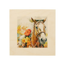 caballo vintage con gorra de vaquera