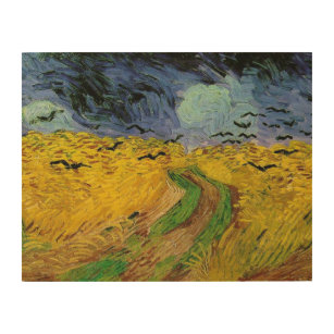 Impresión En Madera Campo de trigo con cuervos por van Gogh Wood Canva