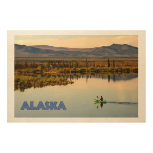 Impresión En Madera Canoe Alaska