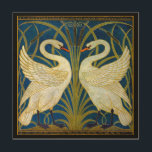 Impresión En Madera Cisnes Art Deco<br><div class="desc">Pareja de cisnes art deco en las cañas y el agua.</div>