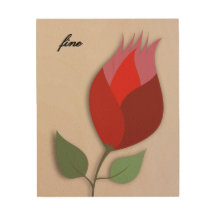 Collage de papel floral abstracto boho rojo y rosa