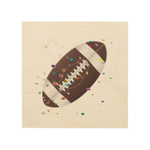 Impresión En Madera Confetti de fútbol americano