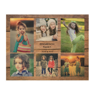 Impresión En Madera Crea tu propio collage de fotos familiares de made
