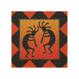 Impresión En Madera Diseño de Kokopelli Dancing Southwest