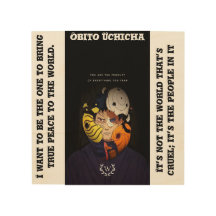 Diseño de paredes de madera con imagen obito Uchic