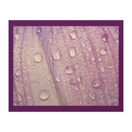 Impresión En Madera Diseño floral macro de la violeta de la primavera