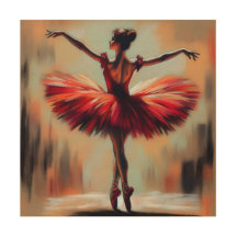 Elegante Pastel Ballerina en Tutu Rojo