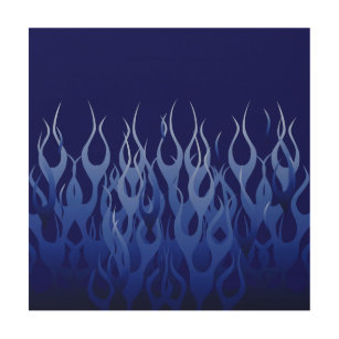 Impresión En Madera Estilo de las llamas de la Carreras azul de Guay