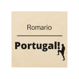 Impresión En Madera Fútbol Portugal