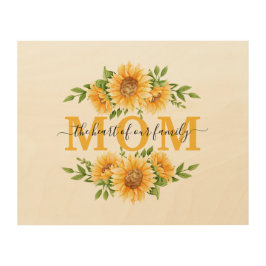 Impresión En Madera Girasoles Regalo Para Mamá Cumpleaños Día de la Ma