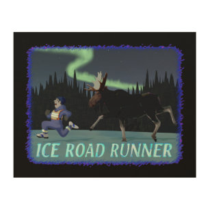 Impresión En Madera Ice Road Runner
