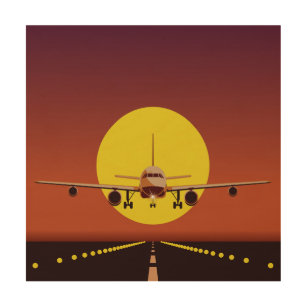 Impresión En Madera Ilustracion de avión