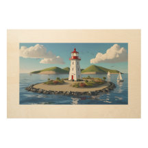 Isla del Faro Serene con veleros