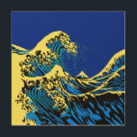 Impresión En Madera La gran ola de Hokusai en el Pop Blue<br><div class="desc">Un diseño personalizado inspirado en la Gran Ola de Kanagawa pintado por el antiguo artista japonés Hokusai. Se presenta en un vibrante estilo de arte pop azul y amarillo. Suena bien, una gran idea de regalo de piel de dispositivo. Utilice el vínculo "Preguntar a este diseñador" para contactarnos con sus...</div>
