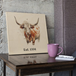 Impresión En Madera Legado de Longhorn, personalizado  