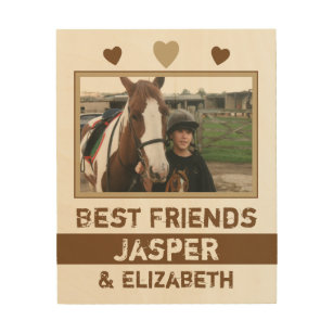 Impresión En Madera Mejor amigo amante de caballo con nombres y foto