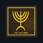 Impresión En Madera Menorah Flame<br><div class="desc">Una representación digital dorada y marrón de la menorah judía de siete ramificaciones (hebreo: מְ נ וֹ רָ ‎). Añade tu propio texto. La menorah de siete ramas, utilizada en el santuario portátil establecido por Moisés en el desierto y más tarde en el Templo en Jerusalén, ha sido un símbolo...</div>