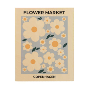 Impresión En Madera Mercado de flores Copenhague Flores Flores Flores 