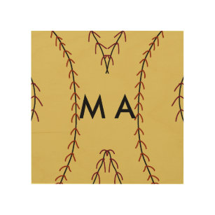 Impresión En Madera Monograma simple añada su letra de nombre man mini