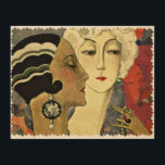 Impresión En Madera Mujeres Art Deco<br><div class="desc">Un par de mujeres sofisticadas con peinados de época fabulosos. Hermoso ilustracion para todos los que aprecian la época Art Déco.</div>