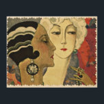Impresión En Madera Mujeres Art Deco<br><div class="desc">Un par de mujeres sofisticadas con peinados de época fabulosos. Hermoso ilustracion para todos los que aprecian la época Art Déco.</div>