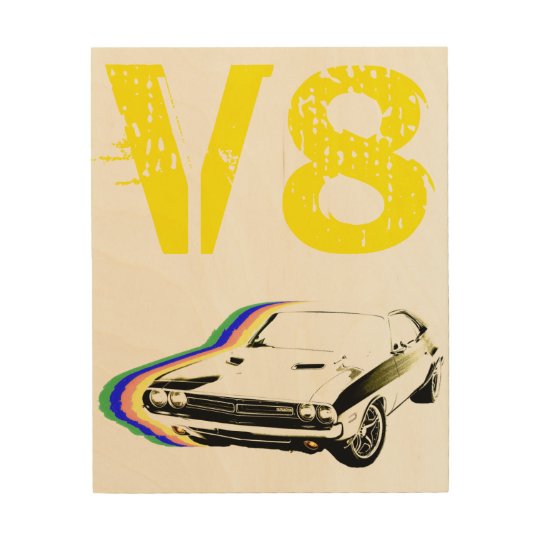 Impresión En Madera ¡Músculo de V8!