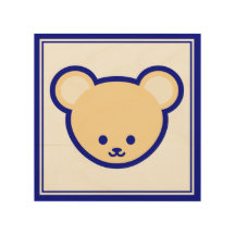 Osito de peluche divertido azul beige marrón Lindo