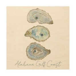 Impresión En Madera Ostras de acuarela - Diseño vertical
