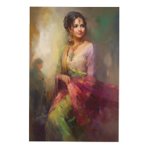 Pintura figurativa contemporánea Chica india