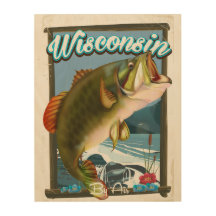 Poster de pesca del Estado de Wisconsin