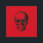 Impresión En Madera Skull Red Pop Art<br><div class="desc">Pintura de arte digital de cráneo con estilo de arte pop</div>