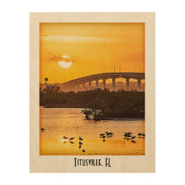 Impresión En Madera Titusville, FL USA Sunset Travel Photography