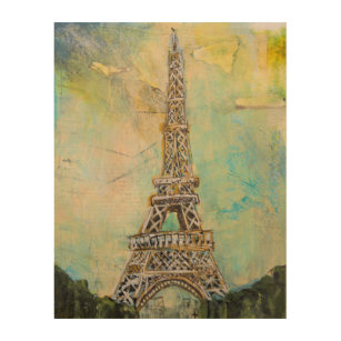 Impresión En Madera Torre Eiffel en medios mixtos