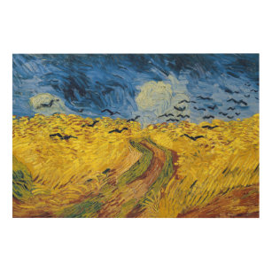 Impresión En Madera Vincent van Gogh - Wheatfield con cuervos