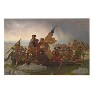 Impresión En Madera Washington que cruza el río Delaware
