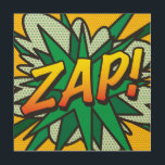 Impresión En Madera ZAP Fun Retro Libro Pop Art<br><div class="desc">Un divertido,  fresco y moderno diseño inspirado en el arte pop del libro de historietas retro que pone el wham,  zap,  en el día de cualquier superhéroe. Diseñado por ComicBookPop© en www.zazzle.com/comicbookpop*</div>