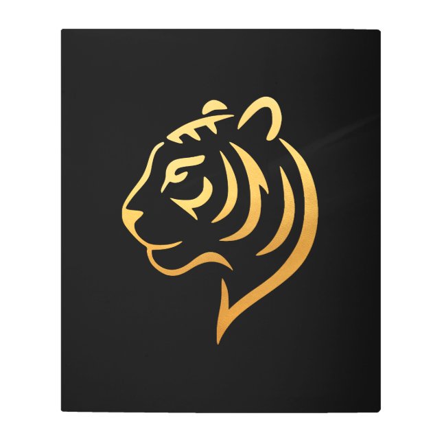 Impresión En Metal 黄金の虎 Gold Tiger – Japanese Minimalist (Anverso)