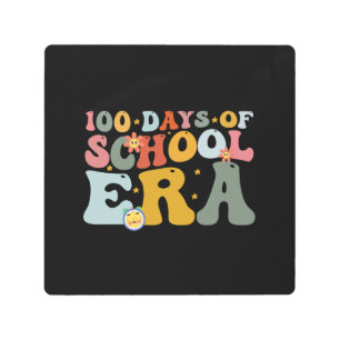 Impresión En Metal 100 Días De Escolaridad Niños Maestros Groovy De L