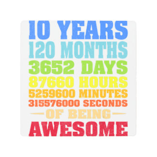 Impresión En Metal 10 años 120 meses de increíble décimo cumpleaños
