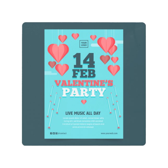 Impresión En Metal 14 FEB Fiesta de San Valentín (Anverso)