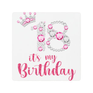 Impresión En Metal 18 Es mi cumpleaños 18 años Bda