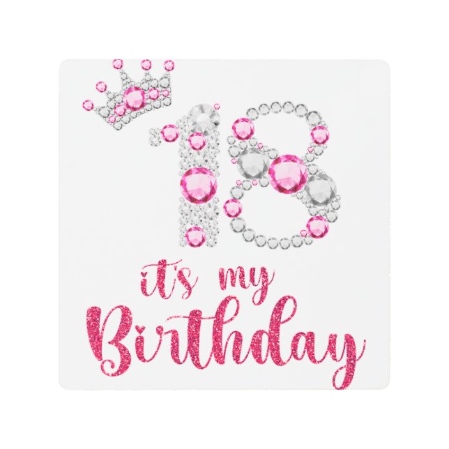 Impresión En Metal 18 Es mi cumpleaños 18 años Bda (Anverso)