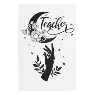 Impresión En Metal 1- Camisa de profesor Inspirador, profesor Minimal