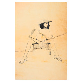 Impresión En Metal 24' x 36'' Mujer en mimbre