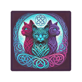 Impresión En Metal 3 Celtic Cats C Suite
